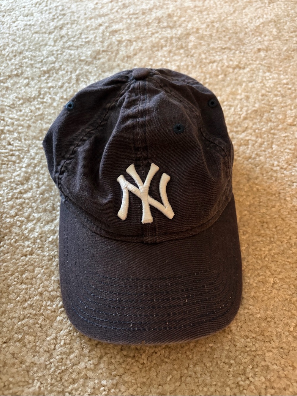 Dark Blue NY Embroidered Baseball Hat